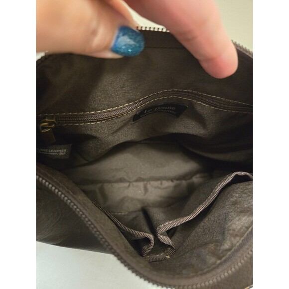 Le Donne Leather Collection Dark Brown Soft Leather Medium Size Shoulder Bag - Picture 8 of 13